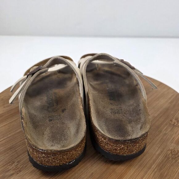 Birkenstock Mayari Shoes Womens Size 38 US 7 Sandals Silver Leather Cork Comfort - Picture 7 of 11
